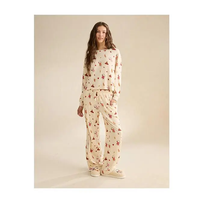 AE Luxe Plush Snoopy Long Sleeve + Pant PJ Set
