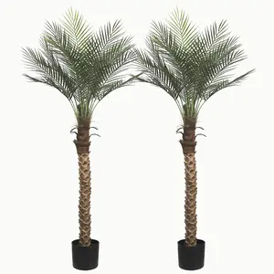 5FT Artificial Palm Trees Set of 2, Tropical Style Faux Palm for Indoor & Outdoor Home Decoration, Realistic Appearance Perfect for Courtyard and Terrace Decor