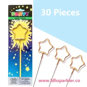 Decorative Sparkler 30 Pieces Star-Shaped Cake Sparklers – Party Perfect for Birthday Cake Sparklers | Star Cake Sparklers