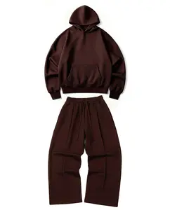 Ultra Heavy 520GSM GOTS Organic Hoodie+Baggy Pleat Sweats Maroon