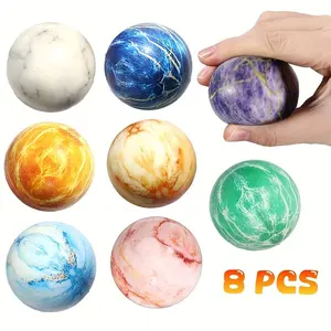 Roylanz 8pcs Marble Squeeze Ball Anxiety Fidget Toy, Soft Foam Stress Relief for Adults, Perfect Gift for Christmas & Birthdays