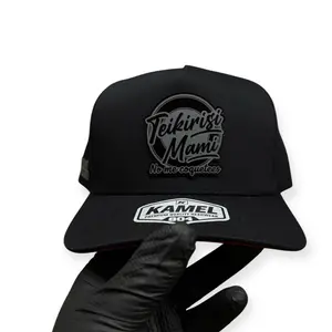 TEIKERISI MAMI Five Panel Black with Red Under Visor SnapBack Hat