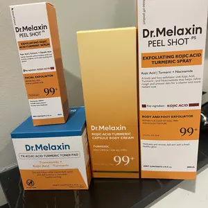[Dr.Melaxin Official] Kojic Acid Turmeric Amber Face & Body Care Set, Dark Spot & Pigmentation Care for Uneven Skin Tone