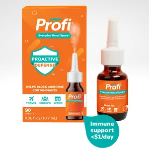Profi Nasal Spray – Drug-Free Sinus & Nasal Proactive Immune Defense, USP-Certified Immune Spray for Airborne Contaminants, Non-Drowsy & Non-Addictive, Soothing Formula with 90 Sprays for Daily Travel, Work & Allergy