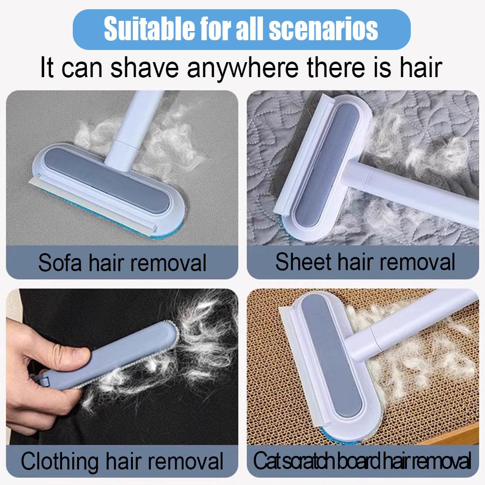 【4 in 1】Pet Hair Removal Tool, Lint Cleaner for Dog & Cat Hair, Gently Effective on Furniture, Carpets, Clothing, Bedding, Cat/Dog Hair Remover with Extra long Handle & Multi-functional, Reusable, Washable Brush pet hair removal tool
