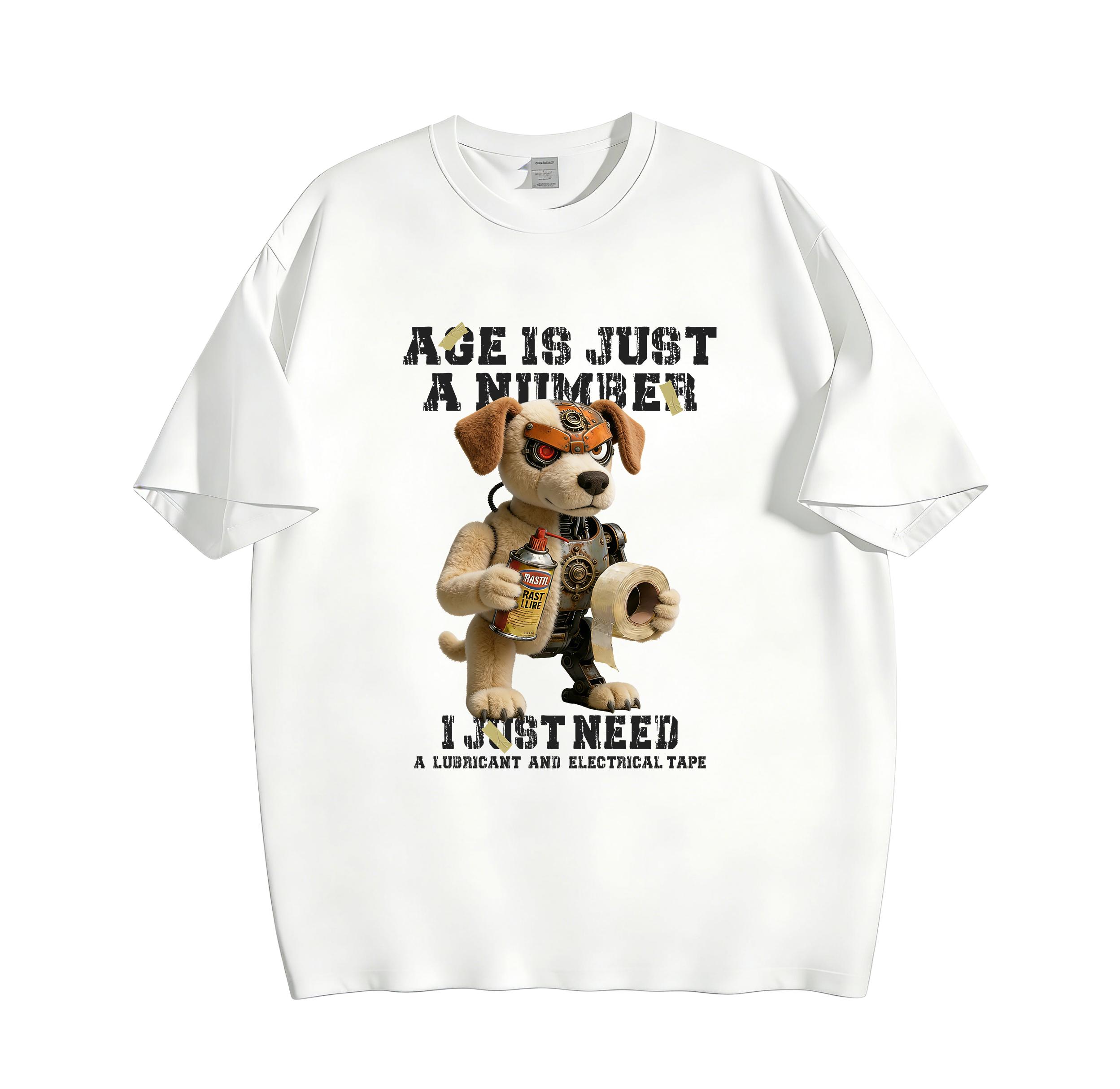 Mechanic Tee for Handyman Dad, Age Is Just A Number Funny Steampunk Dog Graphic T-Shirt, 180g Pure Cotton Unisex Breathable Casual Tee, Father's Day Gift for DIY Lover Mechanic Electrician Mechanic Tee for Handyman Dad, Age Is Just A Number Funny Steampunk Dog Graphic T-Shirt, 180g Pure Cotton Unisex Breathable Casual Tee, Father's Day Gift for DIY Lover Mechanic Electrician