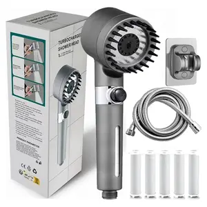 Filtered Shower Head, 2026 NEW Shower Head with 59in Hose/Bracket, Adjustable Filtered Showerhead with 5 Filter Replacements, Built-in Power Flash for Bathroom Cleaning