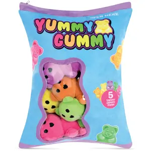 iscream Yummy Gummies Packaging Strawberry Scented Fleece Plush
