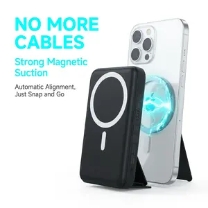 Magnetic Power Bank, Portable power chargers, 10000mAh Folding Wireless Portable Charger with USB-C Cable, For Smartphone & Cellphone 22.5W PD Fast Charging for iPhone 17/16/15/14/13/12 Pro/Pro Max/Plus/Mini Multi-Port Magsafe Battery Pack Dual-Port