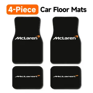 4-Piece McLaren Car Floor Mats, Universal Fit All Weather Heavy Duty Automotive Floor Liners, Black Anti-Slip Stain Resistant Durable Carpets with McLaren Racing Graphic, Easy to Clean Front & Rear Foot Mats for Most Cars, SUVs, Trucks & Sedans