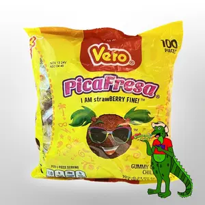 Vero Pica Fresa Chewy Candy Gummy Coated with Chili and Sugar Powder
