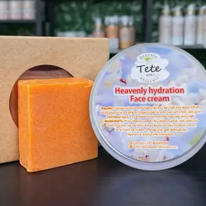 Tete L-Gluta hydrating face Set - Heavenly Hydration Face Cream & Orange Soap for Skin Care