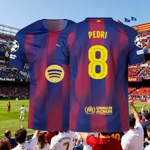 2526 Pedri #8 Home Short-Sleeve Soccer Jersey Champions League