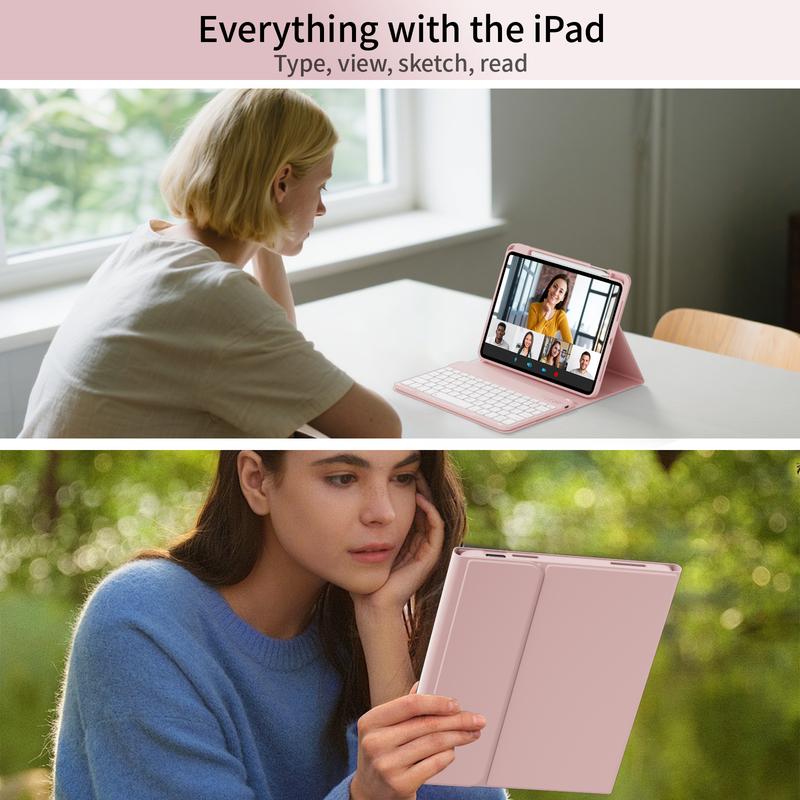 KENKE Backlit Detachable Magnetic Keyboard Case Shockproof Pencil Holder Anti-fall Keycaps UK QWERTY Layout Fit for iPad(A16)11th Gen 11 Inch 2025,iPad 10th Gen 2022,iPad Air 11 Inch M3(2025)/M2(2024) 7th/6th Gen,iPad Air 5th/4th Gen 2022/2020 10.9 Inch