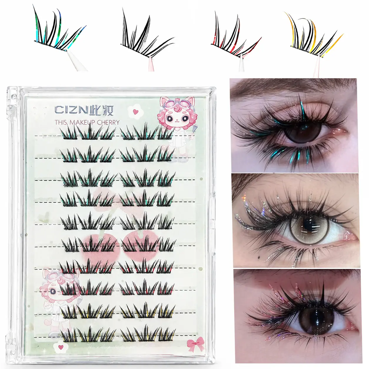CIZN Sparkle Diamond Faux Mink Lashes 3D Fluffy, Chunky Glitter, Reusable  Perfect for Party/Music Festival/Holiday/Daily Wear | Lightweight, Beginner-Friendly, All-Day Hold