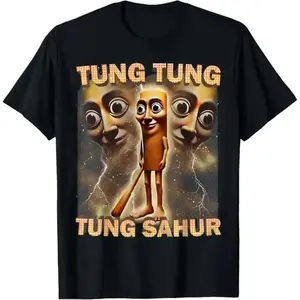 100 Percent Cotton Unisex T Shirt Featuring Tung Tung Tung Sahur Graphic Streetwear Comfortable Clothing