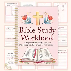 Cross Open Bible Notebook, Spiral Bound A5 Size, 100 Pages, Key Notes Daily Gratitude Log Bible Reading Reflection, Bible Study Supplies