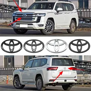 1Pcs 3D ABS Car Front Grill Hood Bonnet Badge Rear Trunk Logo Emblem Decoration Auto Accessories For Toyota Corolla Camry RAV4 Yaris Vios Reiz Prado Highlander Land Cruiser