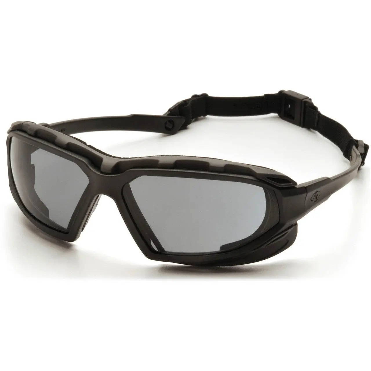 Pyramex Highlander Plus Safety Glasses - Black Frame, Foam-Lined Design, Gray Fog-Free Lenses, Side Shield, Sport Look, Dust & Work Fog Free Eye Protection, Home Improvement Safety Equipment