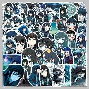 50PCS Demon Slayer Anime Graffiti Stickers DIY Scrapbook Laptop Bike Phone Cute Tokitou Muichirou Cartoon Decals Kids Toy