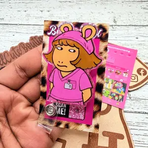 Side Eye Glitter Badge Reel: Funny Nurse ID Holder