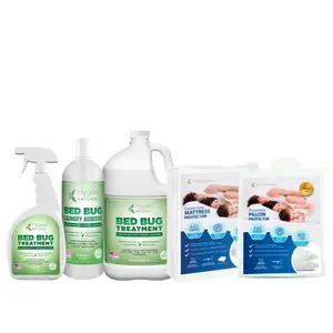 Hygea Natural Total Protection Bed Bug Kit with Pillow & Mattress Protector, Bed Bug Spray, Laundry Additive, and Travel Spray for Safe Bed Bug Elimination