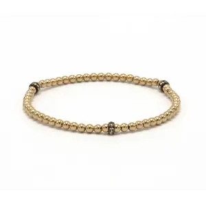 3mm Karma Glitter 14k Gold Filled Bead Bracelet