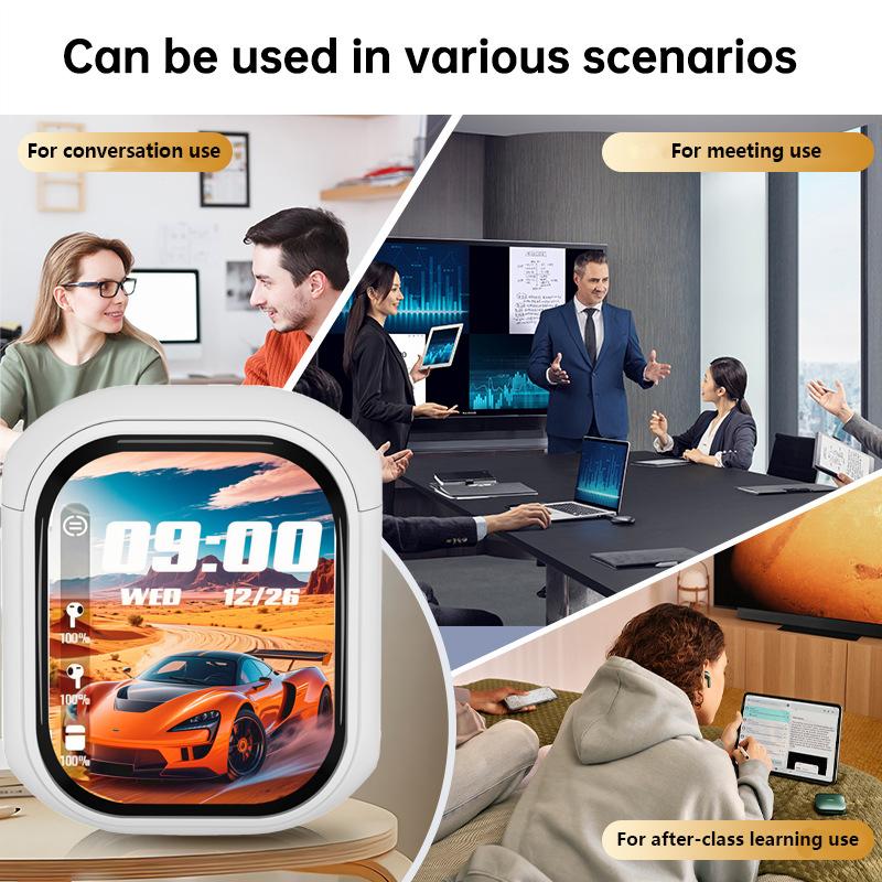 X55 New In Ear Bluetooth Earphones with LED Smart Touch Screen for Uploading Screen Wallpaper, Intelligent Active Noise Reduction, Bluetooth 5.4 Suitable for Gaming, Business, Sports, Daily Use, Compatible with PC, Android, and iOS, Preferred Gift