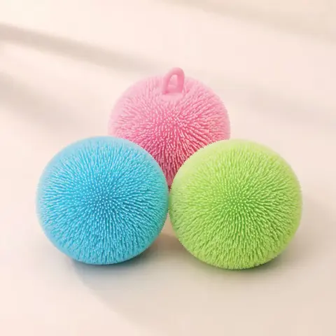 Pawtoto Fluffy Puff Sensory Squishies Toy - Handcrafted Fidget Squeeze Ball, 12+ Unisex Fidgets for Anxiety, Oddly Satisfying Summer Vibes Novelty Toy, Birthday Gifts & Stocking Stuffer Ideas