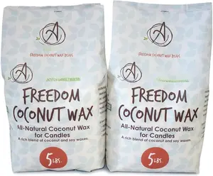 Freedom Coconut  Wax Beads for Candle Making -  Candle Making Supplies - Paraffin-Free,Beeswax-Free Coconut Candle Wax for Container Candles,Tealights,Wax Melts 10 lbs