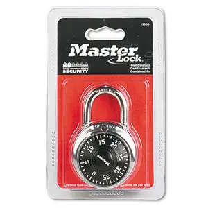 Master Lock  Master Lock Combination Lock Stainless Steel 1-7/8 Wide Black Dial EA -