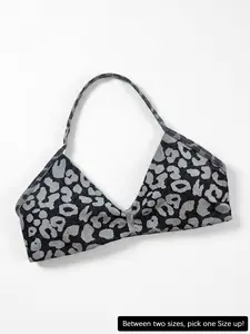 Women's Leopard Print Sports Bra, Seamless High Stretch Sportswear, Detachable Pads, Comfortable Athletic Underwear for Women