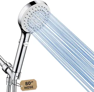Shower  with Handheld, High  Handheld Shower  with 80" Extra Long Stainless Steel Hose & Adjustable Bracket, Showerhead with ON/OFF  for Pets Bath