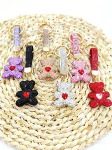 Sparkling Bear Key Chain DIY Pendant Ornament , Cute Luxurious Style, Animal Pattern, Thoughtful Gift