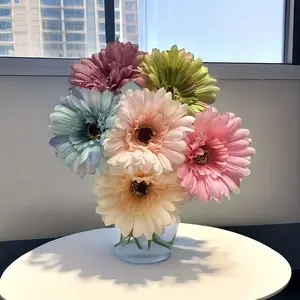 6 Pcs Vibrant Realistic Multicolored Daisy Bouquets - Durable Artificial Flowers for Christmas Wedding Home Garden Decor | Spring Home Decoration Decorative