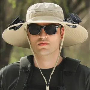 2025 New Solar Fan Fishing Hat-Solar Sun Protection Sun Hat with Fan Solar Fan Hat Dual Power Supply Fan Fan