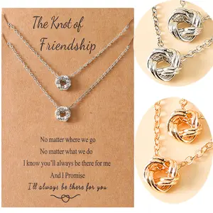 Best Friend Knot Necklace Perfect Holiday Haul Birthday Gift for Long Distance Friends 2-Pack 3-Pack Jewelry Women Girls