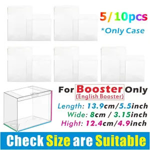 5pcs/10pcs Foldable Plastic Protective Shell Case Box for PTCG English Booster Box(36-Pack), Clear PET Material, For TCG Cartoon Cards Booster Box Sports Memorabilia Display Storage Case Holder For Trading Cards Pack Box (14x8x12.4cm/5.51x3.15x4.88inch)