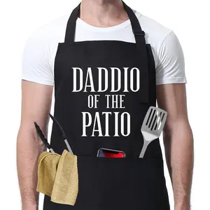 Father's Day gift Grill Apron for Daddy, Daddio of The Patio, Dad Gifts from Daughter Son, Funny Fathers Day, Birthday Gifts for Daddy, Best Step Dad, Father in Law - Papa Aprons for Grilling BBQ Cooking