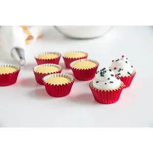 Cupcake Liners Red Foil Mini 48-Count