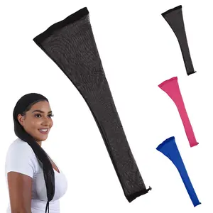 Hairweave Sleeve for Locs,Hair Weave Sleeve for Locs with Drawstring,Fashionable Design - Haircare for Wig,Extra Long Wig Breathable Stretchy with Elastic for Bun Faux Hair,For Black Women (Black) Heatless