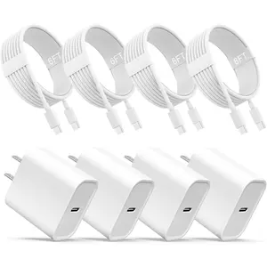 For iPhone 17 Charger Fast Charging, USB C Charger, 4-Pack USB C Fast Wall Charger With 6 ft USB C Cable for iPhone 17/16 15/15 Pro/15 Pro Max/iPad Pro/AirPods Samsung & More