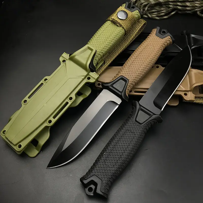 Outdoor Knife,Outdoor Straight Knife With Scabbard,Outdoor Survival,Belt-Mounted,High Quality Steel,Reinforced Nylon Handle And Portable Design,Surviv