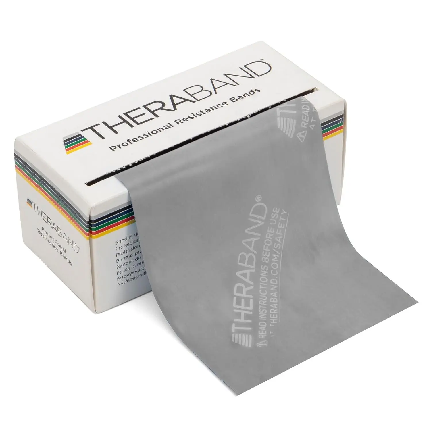 THERABAND 10.2lbs Resistance Bands, 6 Yard Roll Professional Latex Elastic Band For Upper & Lower Body, Core Exercise, Physical Therapy, Pilates, Home Workouts, Rehab, Silver, Super Heavy, Level 7