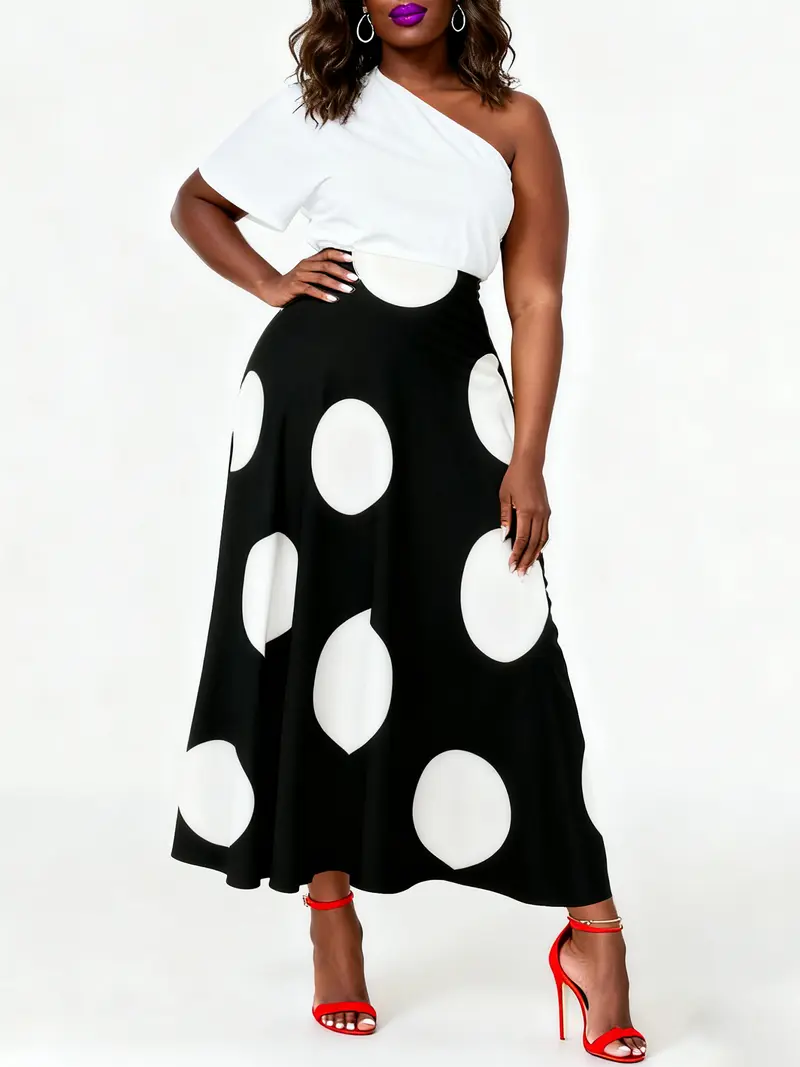half black half white dress Where can I find a like this? and : r/findfashion Fitted at bust and waist Elegant Black And White Long