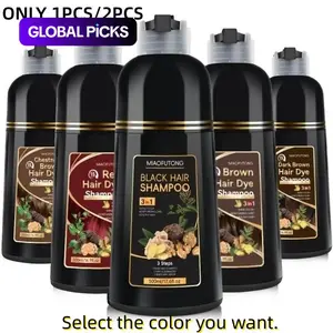 3-in-1 Hair Dye Shampoo, 1/2 Boxes Natural Extracts Moisturizing Hair Dye Shampoo, Professional Hair Care & Styling Product for Men & Women, Hair Darkening Shampoo, Hair Coloring Shampoo #GLOBAL PICKS