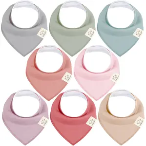 KeaBabies 8-Pack Organic Baby Bandana Bibs for Girls - Super Absorbent Triangle Baby Bibs for Drooling and Teething Infant, 100% Cotton Extra Soft for Newborn, Infant 0-36 Months (Girl)