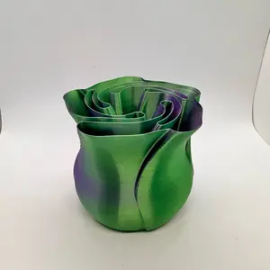 3D Printed Spiral Vase Rose - Stunning Centerpiece for Any Occasion