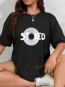 100% Cotton SKATEBOARD T-SHIRT STOKED TEE Board Skate to Live