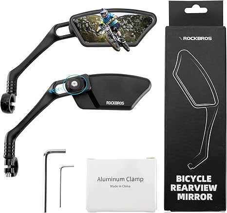 ROCKBROS Bike Mirrors for Handlebars - HD Blast-Resistant Bicycle Mirror for Ebike - 360 Degree Adjustable Bike Rear View Mirror - Left and Right ROCKBROS Bike Mirrors for Handlebars - HD Blast-Resistant Bicycle Mirror for Ebike - 360 Degree Adjustable Bike Rear View Mirror - Left and Right